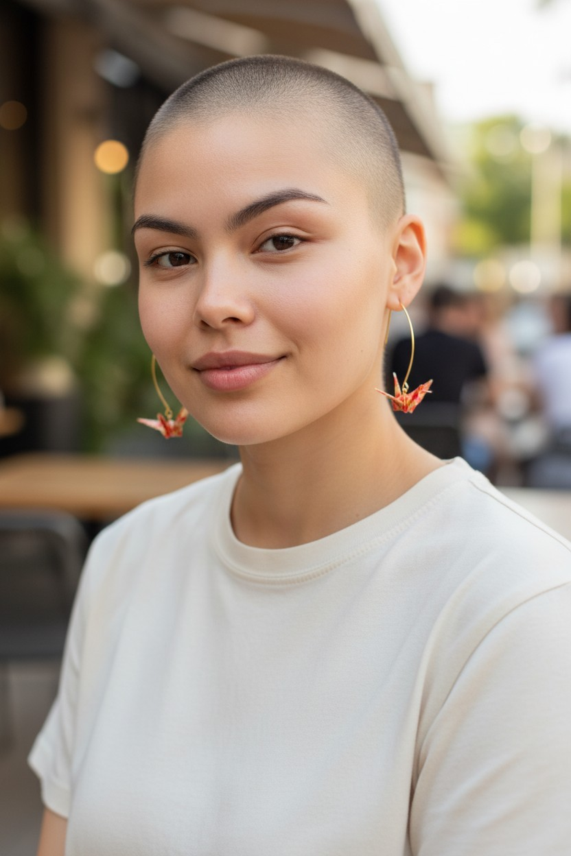 Unique Handcrafted Red & Gold Origami Crane Drop Earrings